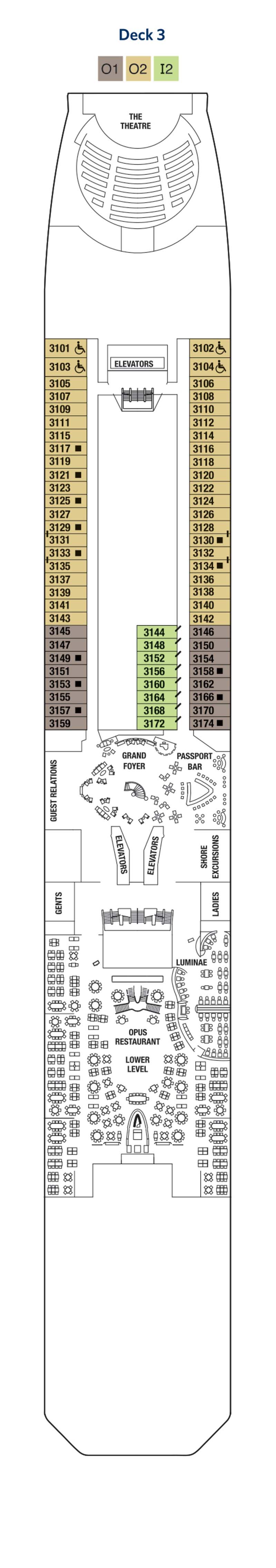 Deck plan of Deck 3