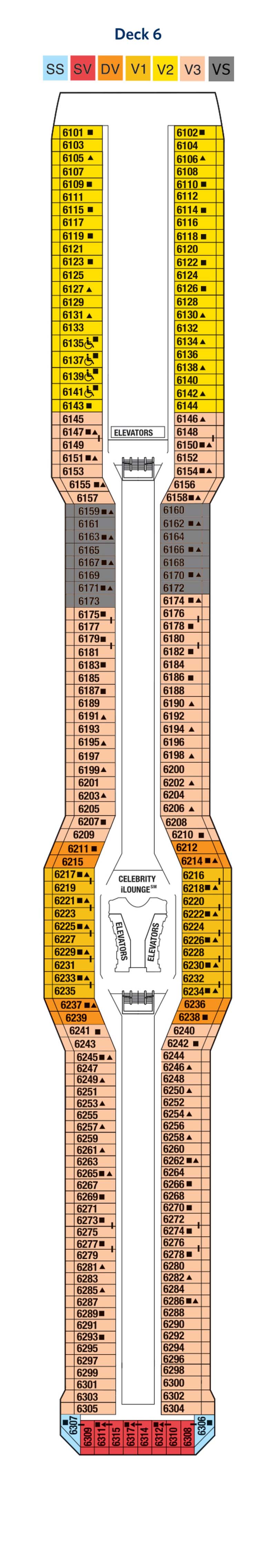 Deck plan of Deck 6