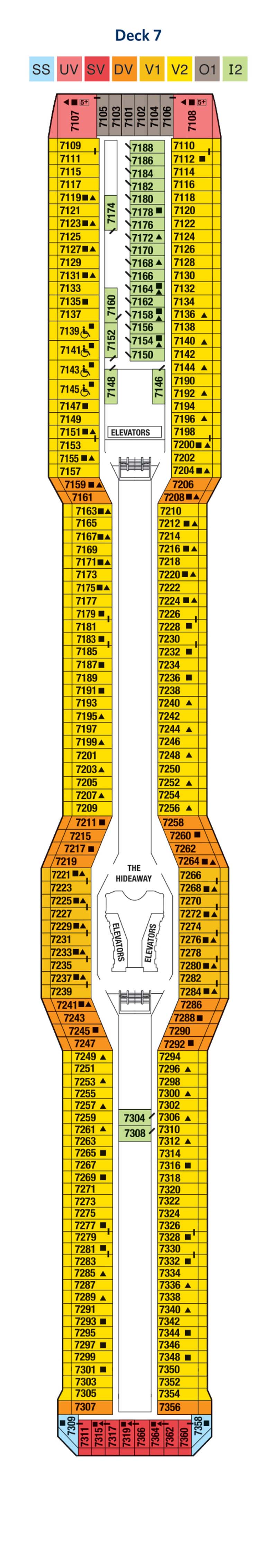 Deck plan of Deck 7